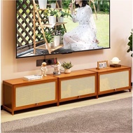 Woven Rattan Storage Cabinet with Doors Mid Century Sideboard Furniture Cabinet with Storage for Liv