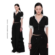 (Pre) 1JINN STUDIO Fake Two-Piece Polo Collar Short-Sleeve Shirt