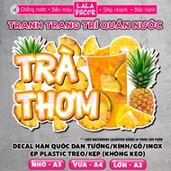 Waterproof Fragrant Tea Wall Sticker Scented Tea Decal Pre-Adhesive/Plastic Laminated, Shop Decorati