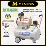 MY Swan DR115-22L Oil Less Silent Free Air Compressor 7 Bar 1.5HP