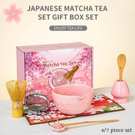 Japanese Matcha 4/7 piece Set Matcha Brewing Set Matcha Brewing Cup Cute Cherry Blossom Bowl with Sp