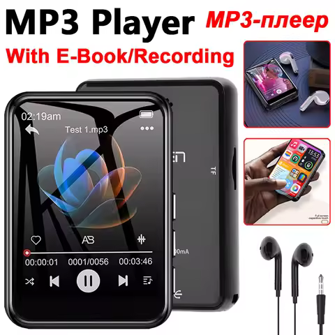 Metal MP3 Player Bluetooth 5.4 HiFi MP3 Music Player Built-in Speaker 2.4inch Touch Screen MP4 Playe