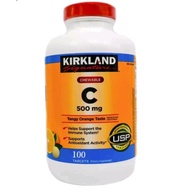 "MJ Z&amp;C SHOP" Kirkland Signature, Vitamin C with Rose Hips and Citrus Complex 100 Tablets / Kirkland Signature Chewable C Tangy Orange 500mg 100 tablets