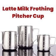 Coffee Milk Frothing Pitcher Stainless Steel Stamped Measurement Steaming Jug Barista Latte Art Cup