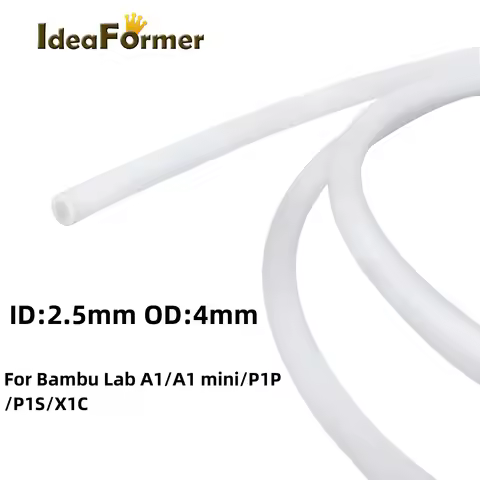 1/2/5/10/50M ID2.5mm OD4mm PTFE Tube For Bambu Lab P1P AMS A1 Mini Bowden Extruder 1.75mm Bambu Lab 