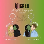 Wicked For Good Movie [gelphie & fiyeraba] Glinda Elphaba Fiyero Fanart Merch Acrylic Keychain
