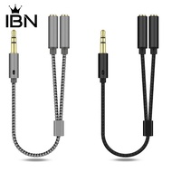 IBA-3.5mm 1 Male to 2 Female Ports Headphone Microphone Audio Cable Adapter Splitter