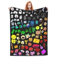 BFDI Inanimate Insanity All Characters Blanket Picnic Flannel Bedding Throws For Couch Bed Warm Desi