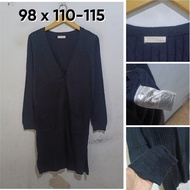 Long Cardigan Index Navy V Neck Size L Wanita H235