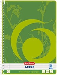 Herlitz 303453 Recycled College Notepad, Squared, 60 g/m², DIN A4, 80 Sheets