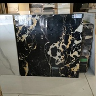 granit lantai80x80 hitam motif marmer glazed polish