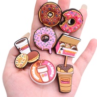 Cute Dunkin Donut jibitz simulation Milk Tea Jibits design Charm Coffee Food design Jibbits for Wome
