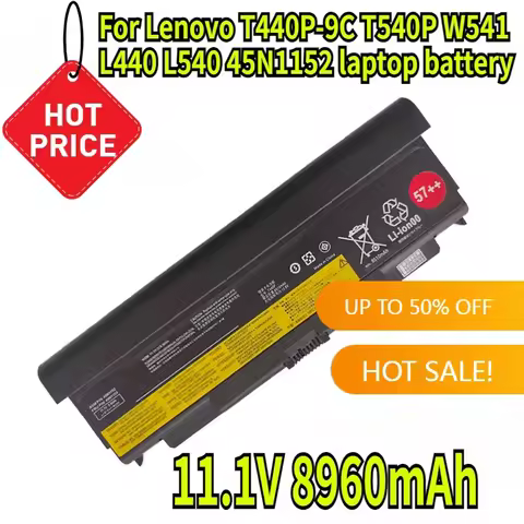 11.1V 8960mAh Suitable for Lenovo T440P-9C T540P W541 L440 L540 45N1152 Laptop Battery