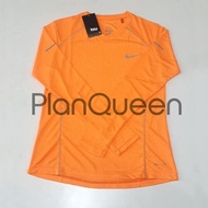 atasan olahraga wanita hijab lengan panjang modis baju sport korea - orange s