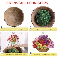 Cross-Border Artificial Flower 7-Pronged Eucalyptus Eucalyptus Leaves Violet Coconut Palm Hanging Ba