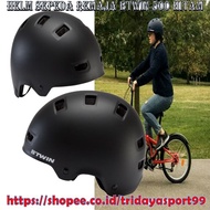HITAM Btwin 500teen Bike Helmet Black Shell Helmet