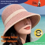 Model Baharu 2025 Funky Hat Woman Surat Fisherman Hat Topi Jerami Tenunan Pelindung Matahari Boleh L