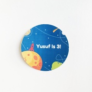 Astronaut Space Birthday Stickers