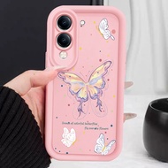 Casing hp for VIVO Y04 Y29s 5G Y19 5G T4 Lite 5G Case Butterfly Airbrush Aesthetic Case Silicone Ces