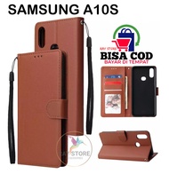 SAMSUNG A10S FLIP LEATHER CASE PREMIUM-FLIP WALLET CASE KULIT UNTUK SAMSUNG A10S - CASING DOMPET-FLIP COVER LEATHER-SARUNG BUKU HP