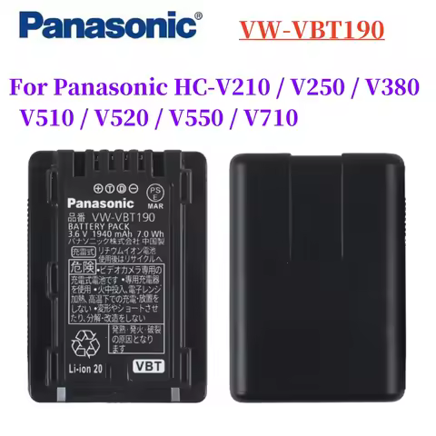 Original VW-VBT190 Battery for Panasonic HC-V210 HC-V250 HC-V380 HC-V510 HC-V520 HC-V550 HC-V710