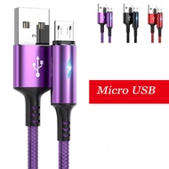 5A ไฟแสดงสถานะสายชาร์จ Android Micro USB ชาร์จเร็วโทรศัพท์มือถือ Type-C สำหรับ Samsung Xiaomi Huawei