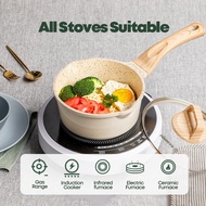 Non Stick Sauce pan WIth Lid, Ecowin,Antibacterial&Smokeless Kitchenware Cooking Pot IH (Induction h