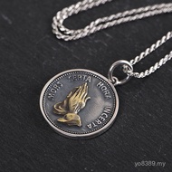 Round Brand Men Women Thai Silver Retro Silver Medal Letter Pendant I Wish You Golden Deer King Good