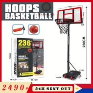 2.36m Basketball Ring 6.7/7.7ft Portable Adjustable Suit For Adults And Kids Mini Basketball Hoop