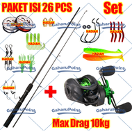 Joran Pancing Full Set 1.8M 5-10LB 7.2:1 Joran BC Set UL Carbon Pancingan Set Lengkap/bc casting 1 s