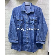 KEMEJA JUMBO XXL WOMEN'S JEANS SHIRT GIRLS' SHIRT BIGSIZE WOMEN'S SHIRT
