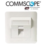 [1 GANG] Commscope AMP Faceplate 45Degree Angle RJ45 RJ11 CAT 3 / CAT 5e / CAT 6 / CAT 6A / CAT 7