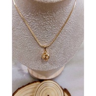[WHITESWANJEWELLERY] BEAUTIFUL SIMPLE KERANG BALL PENDANT NECK CHAIN