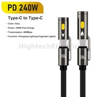 BlitzWolf® BW-HDC9 4-in-1 240W Fast Charging Outdoor Lighting Cigarete Lighter 1.2M 2M Nylon Braid 4