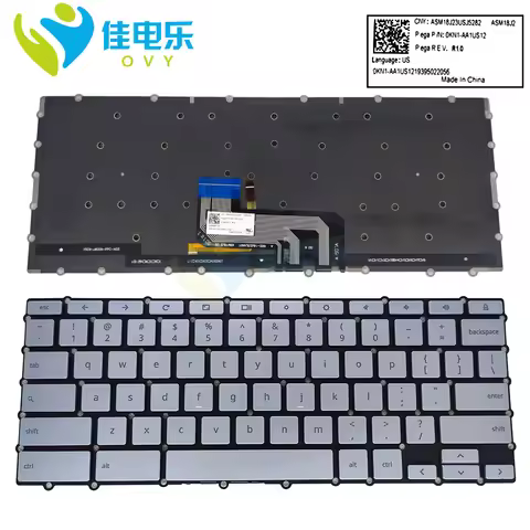 C434 US English French azerty Keyboard Backlit For ASUS Chromebook Flip C434TA E10013 Keyboards Silv