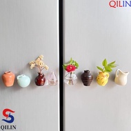 QILIN Mini Vase Fridge Magnets, Decorative Handmade Vase Refrigerator Magnet, Creative Resin Unique 