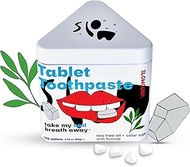 SLOWCORP. Toothpaste Tablets - Whitening Toothpaste Tabs with Tea Tree Oil, Solar Salt, Fluoride - Chewable Toothpaste Tablets - Plastic Free, Zero Waste - Travel-Friendly Mouthwash Tablet - 120 Count