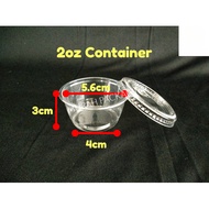 2oz Round Container (100pcs±) EC E622C / Disposable Plastic Food Container / 50ml / Bekas Sos