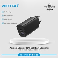 Vention 65W Charger Adapter 2 USB-C + 1 USB-A (65W/30W) PD QC PPS Fast Charging FED - Wonderland Sto
