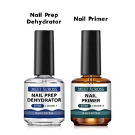 MEET ACROSS 15ML Nail Prep Dehydrator And Nail Primer Set UV Gel Polish Base Top Coat