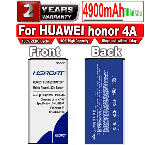 HSABAT HB4342A1RBC 4900mAh Battery for Huawei y5II Y5 II 2 Ascend 5+ Y6 honor 4A SCL-TL00 honor 5A L