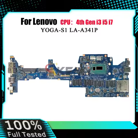 Laptop Motherboard LA-A341P For Lenovo Yoga S1 with i3 i5 i7 4th Gen 4GB 8GB RAM 100% Fully Tested