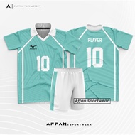 HIJAU Haikyuu Aoba Johsai Green Volleyball Anime Jersey Cosplay Oikawa Free Name Change