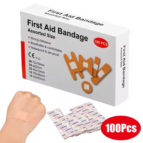 100pcs Variety Shapes Waterproof Bandage Breathable First Band Aid Wound Dressing Medical Tape Wound