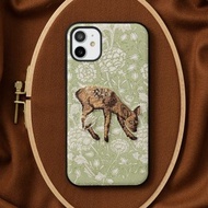 3D 刺繡智慧型手機保護殼 iPhone12 PU 皮革 William Morris 貓動物 04:NAG1357