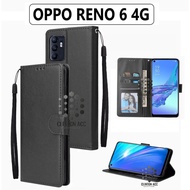 Case HP OPPO RENO 6 4G FLIP WALLET LEATHER WALLET LEATHER SOFTCASE PREMIUM FLIP COVER COVER Open Close FLIP CASE OPPO RENO 6 4G