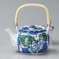 Dark Grape Painting No. 10 Earthenware Bottle with U (Arita Waki) [6.5 x 5.3 inches (16.5 x 13.5 cm)