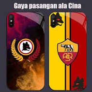 DJ-24 FC Roma Casing GLASS soft frame black Xiaomi Redmi Note poco 14R 7 A4 A3 9A 14C 9i C75 Pro 5G