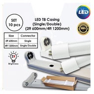 [SET10pcs] 2ft 4ft 10W 20W 30W 60W LED T8 Casing LED Fitting T8 LED Tube Single/Double 2 feet 4 feet