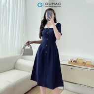 [12-13.9 |MUA 2 GIẢM 20K] Đầm nữ A bâu phối thời trang GUMAC LDD1214